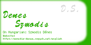 denes szmodis business card